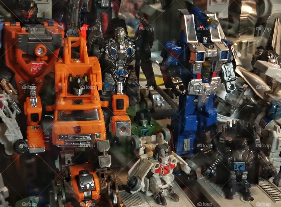 Collection Of Robot Toys. Large Collection Of Geeky Science Fiction Toys
