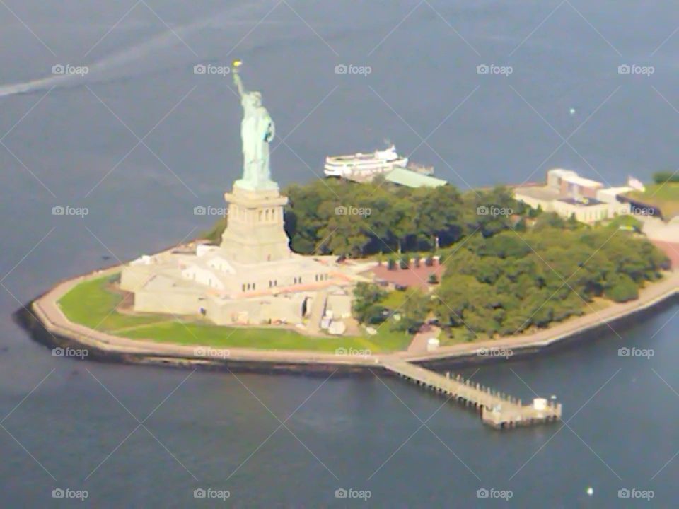 Arial View Statue of Liberty