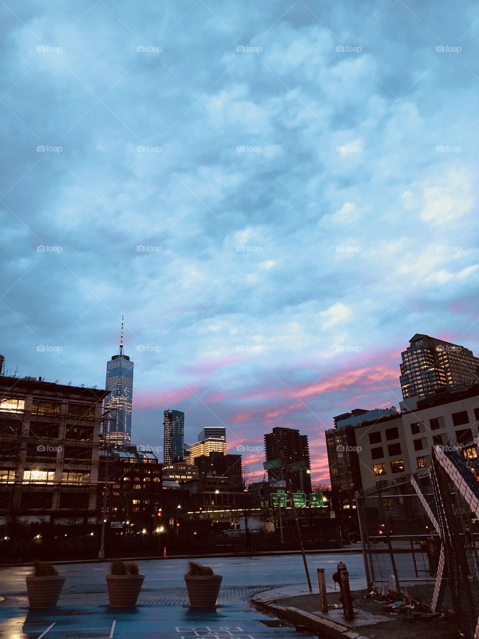 Downtown sunset, Manhattan NY