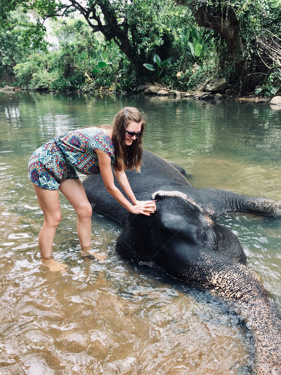 girl and elephant wildlife