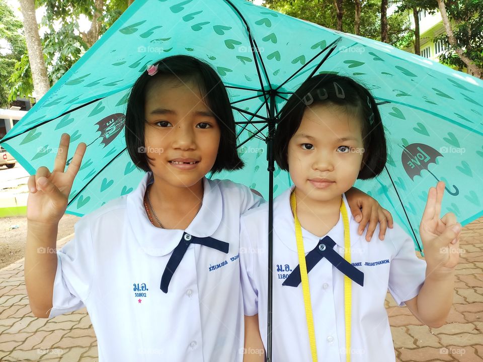 kids under the rain