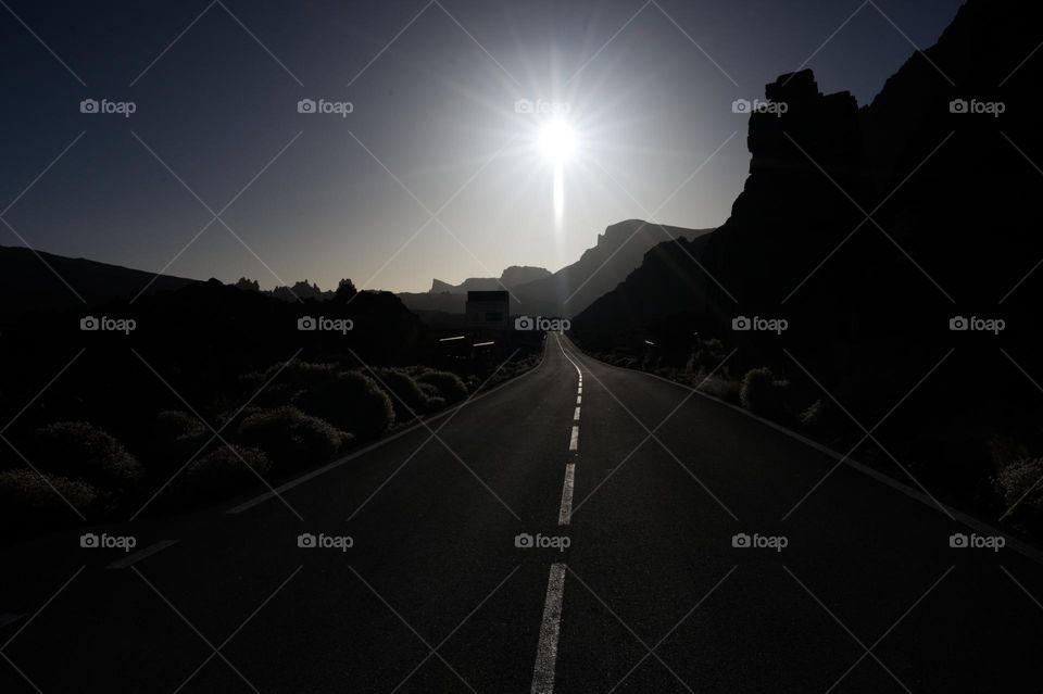 straight and asphalted road in Tenerife