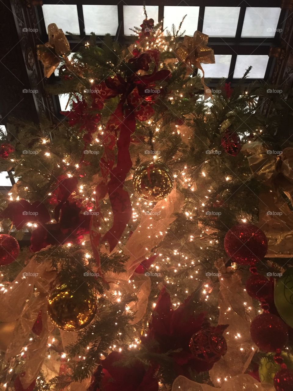 Christmas tree at the Davenport Hotel