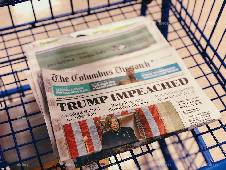 Trump impeached newspaper, buying an iconic newspaper, shopping at Meijers 