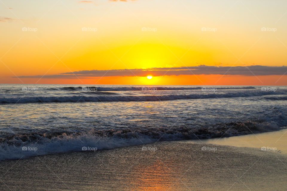 Beautiful sunset on the Palosecobeach,  Pacificocean,  Costa Rica