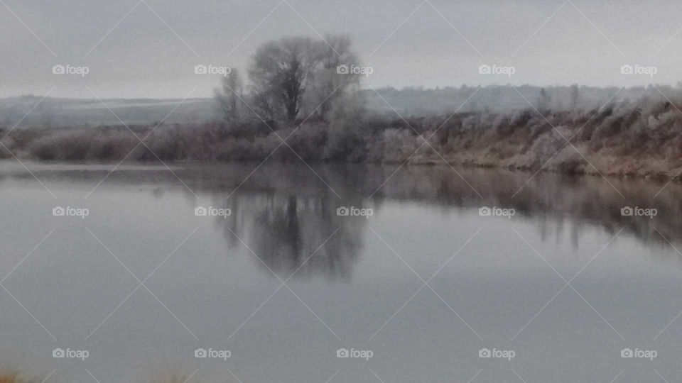 winter reflection,Snake river,Idaho