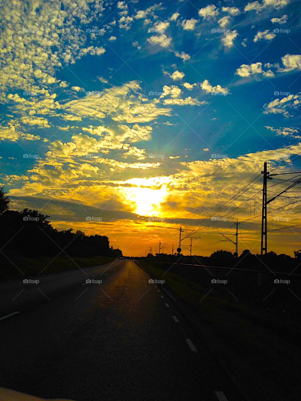 Sunset on the road!