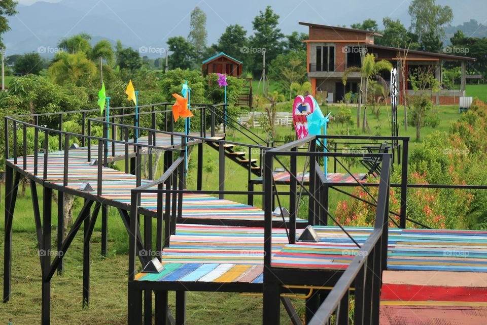 colorful on the walkway