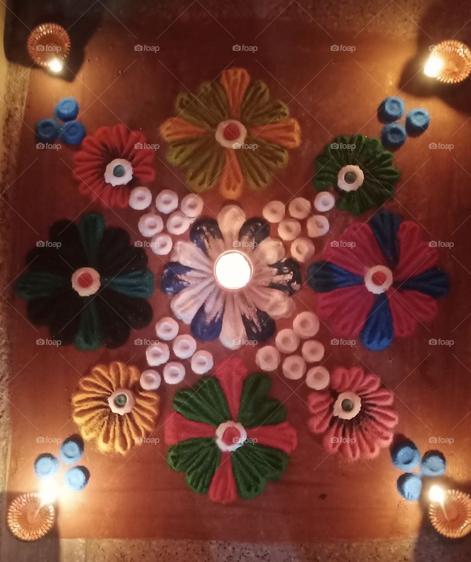 DIWALI RANGOLI GUJARAT VADODARA INDIA
