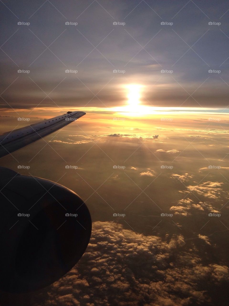 Sunset, sky, plane
