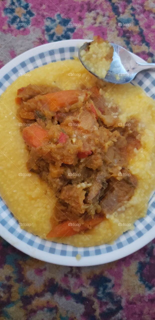 🌽 corn meal with vegetables 😋