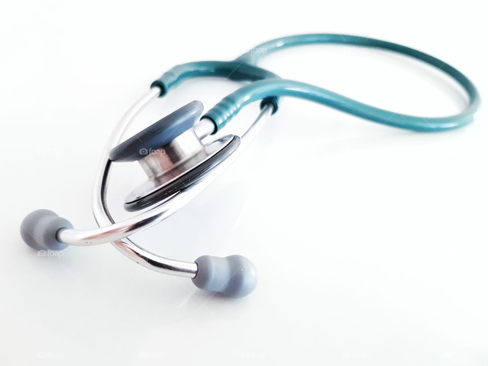 Stethoscope on the white background