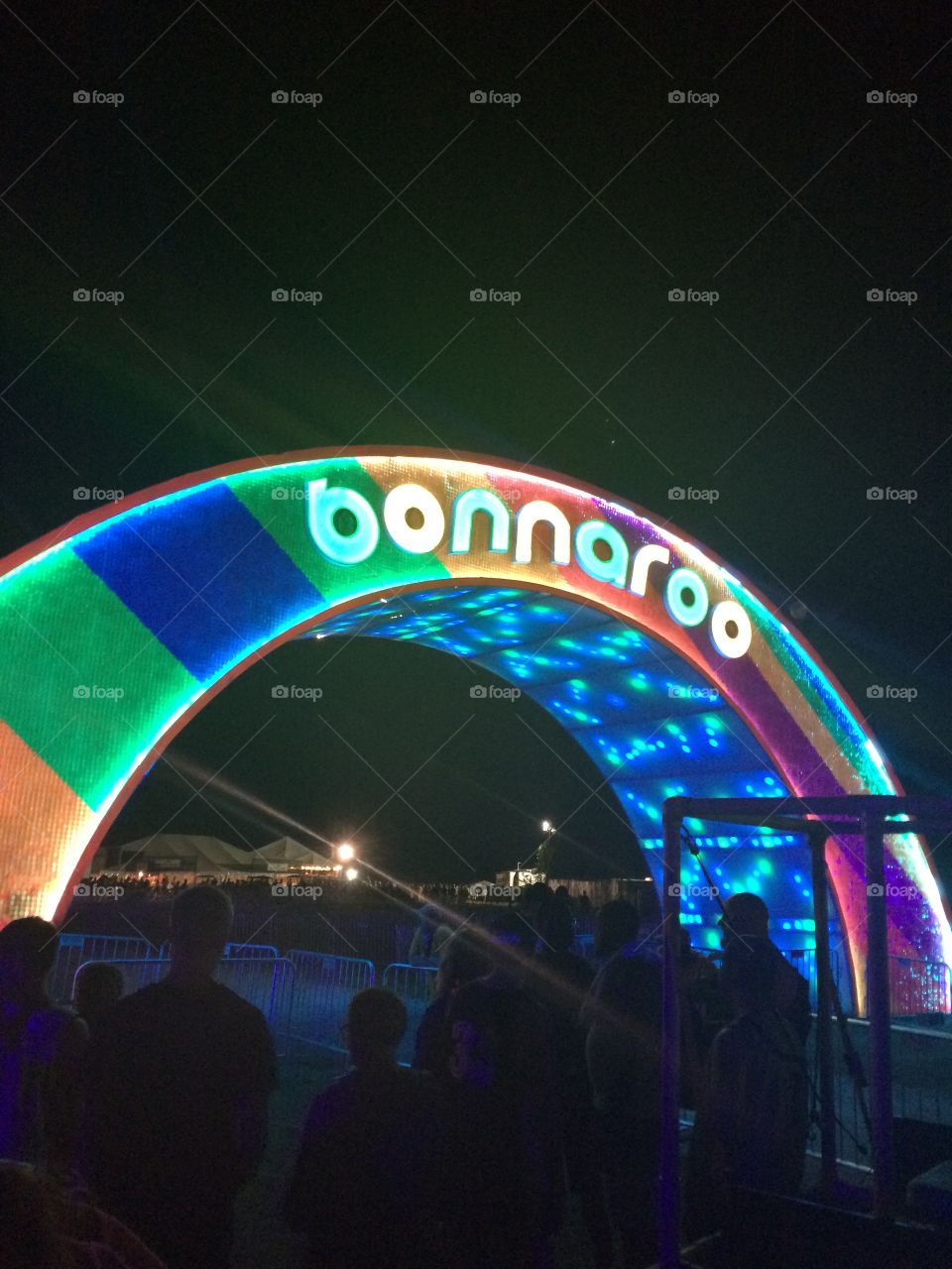 Bonnaroo arch at night 