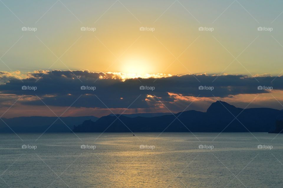 sea landscape at sunset