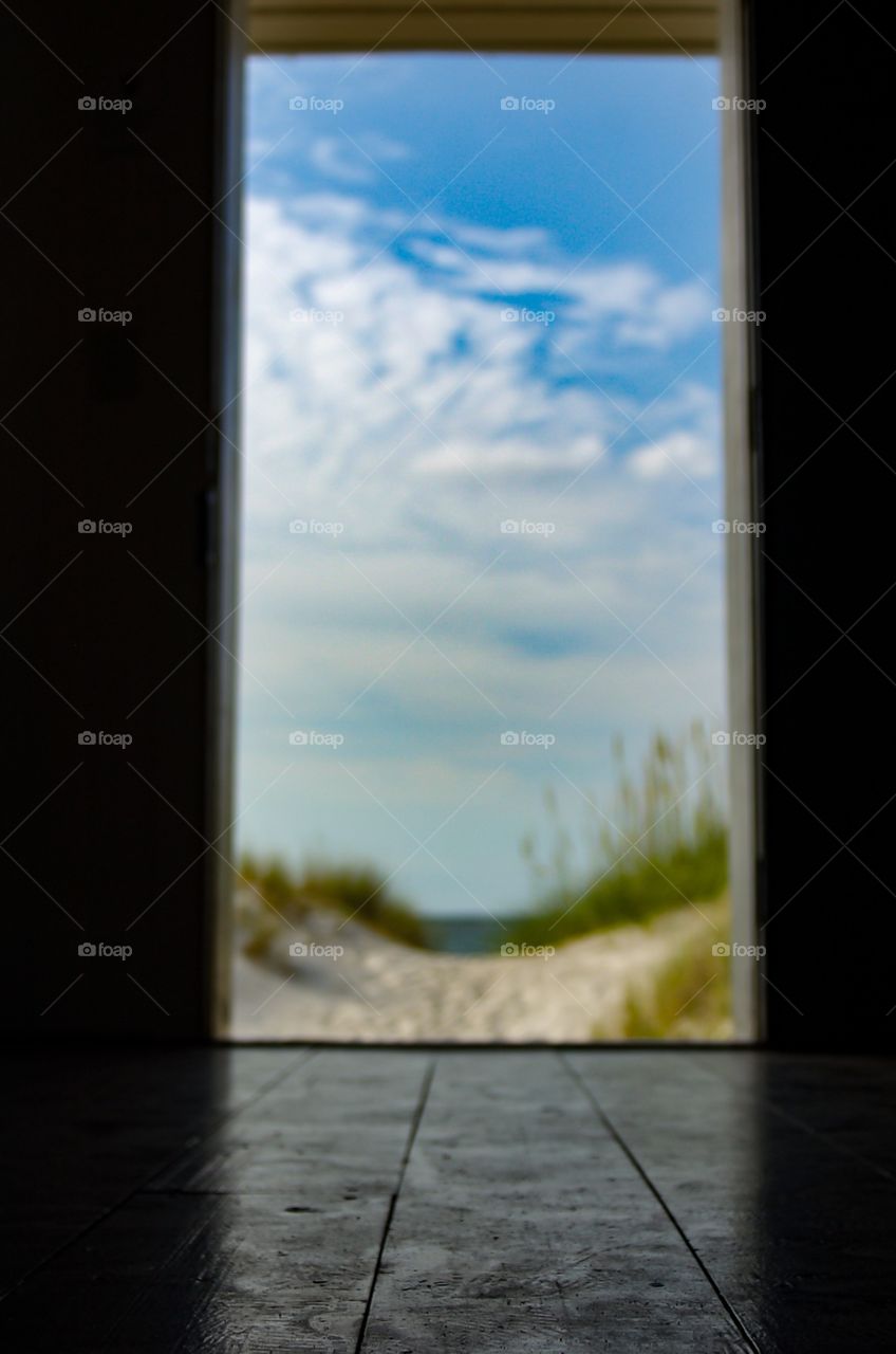 Playing with light in the light house at Cape lookout outer banks North Carolina.