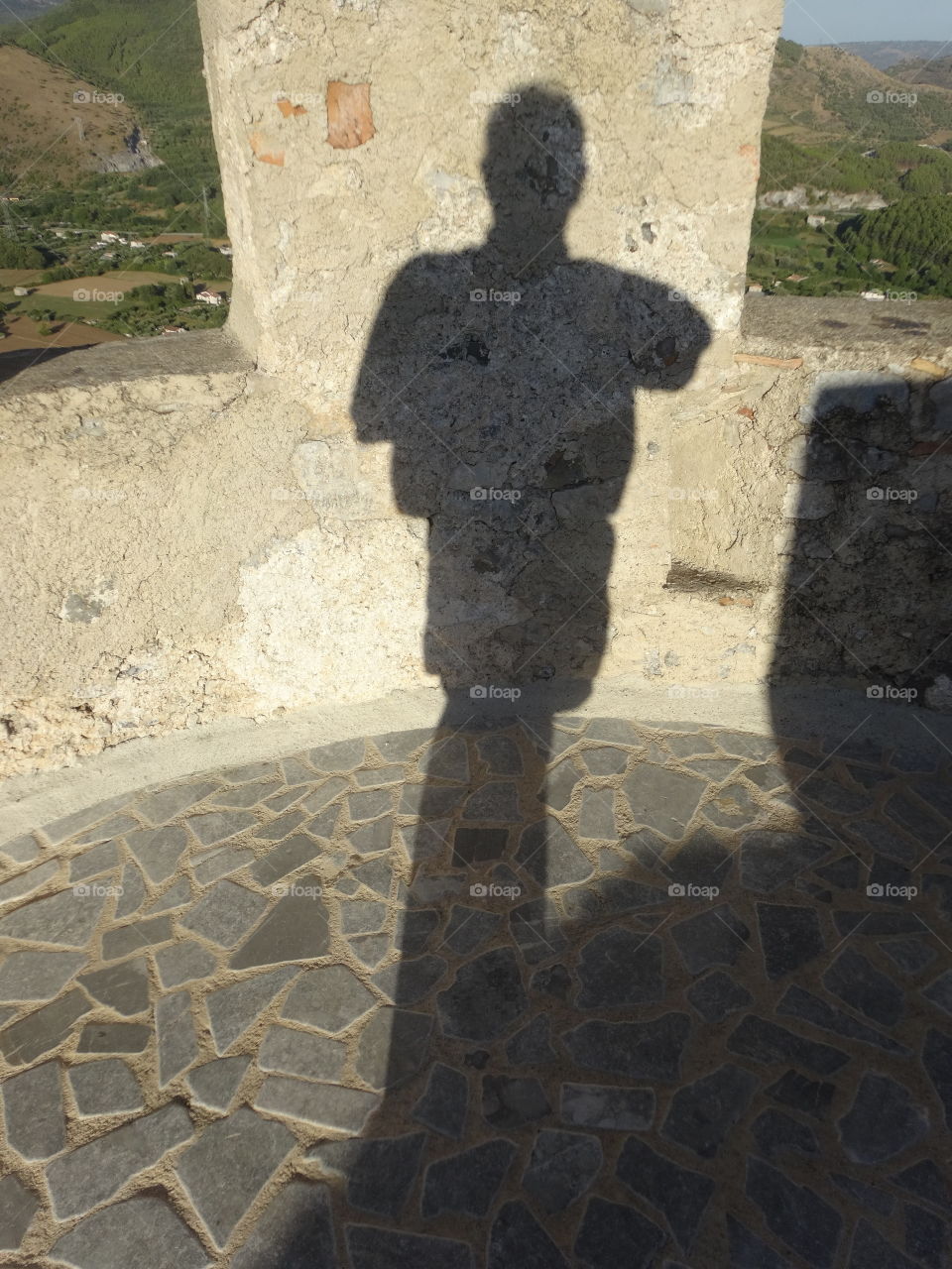 my shadow on the wall in Calabria