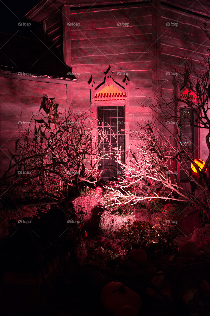 Halloween scary house at theme park Tivoli in Copenhagen Denmark.