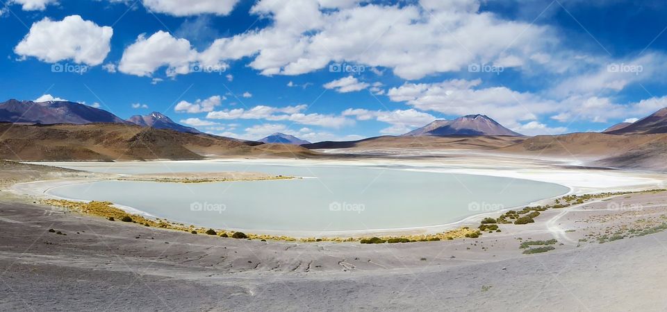 A beautiful lagoon in the Bolivian Cordillera. 