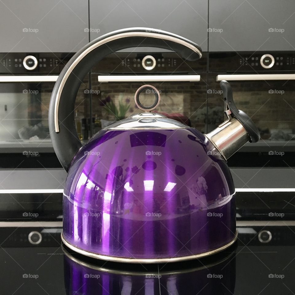 K is for kettle ... This is my hob whistling kettle in purple my favourite colour .. 