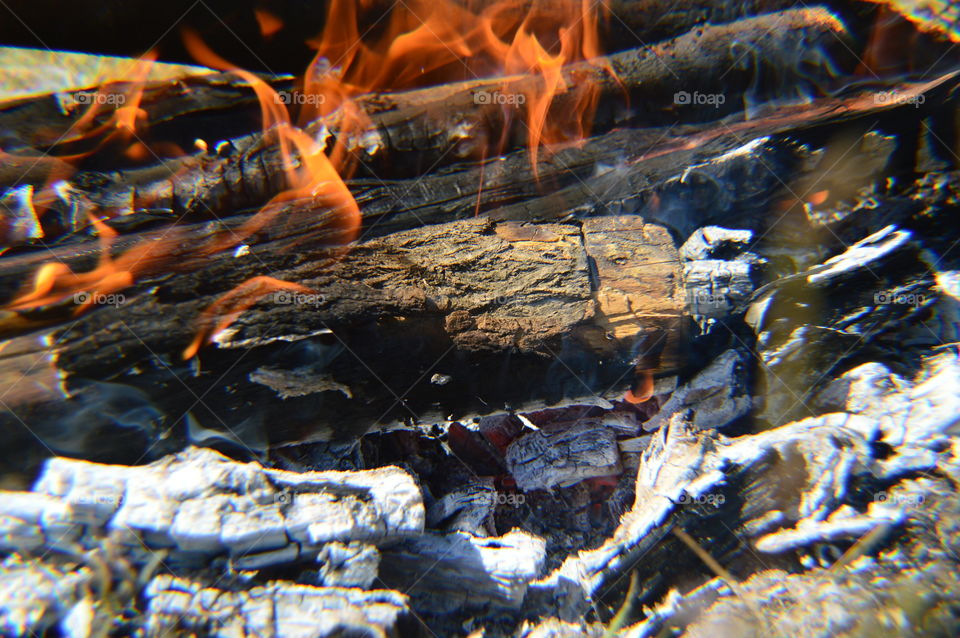 a bonfire in the open air