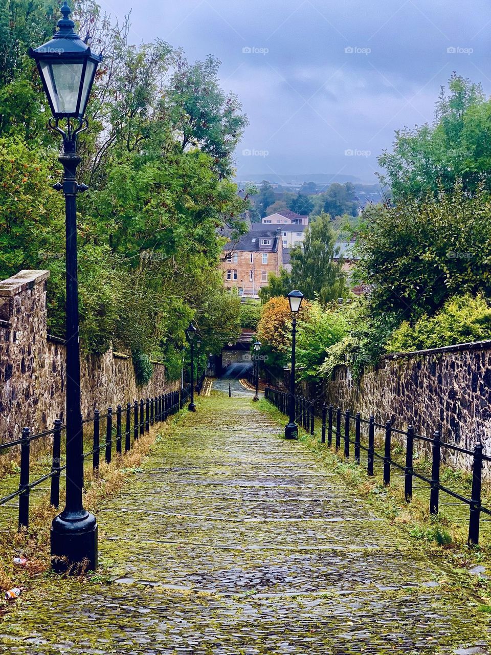Path with paving stones