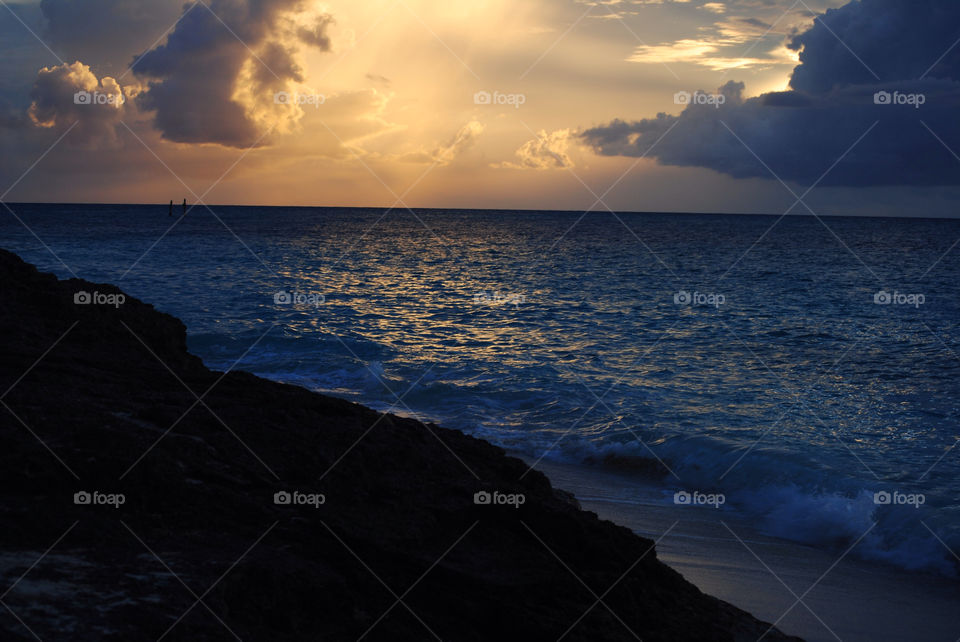 bahamas beach ocean sunset by dakarai27