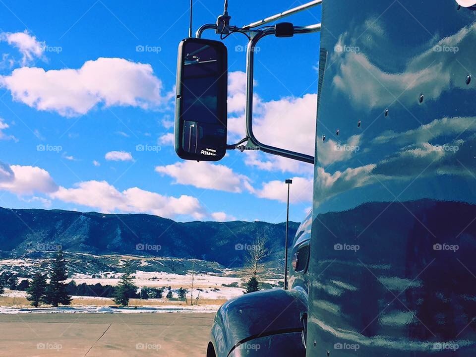 Semi Tractor Parked In Castle Rock Colorado 
