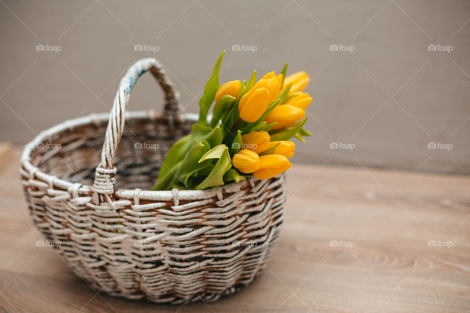 a basket of flowers