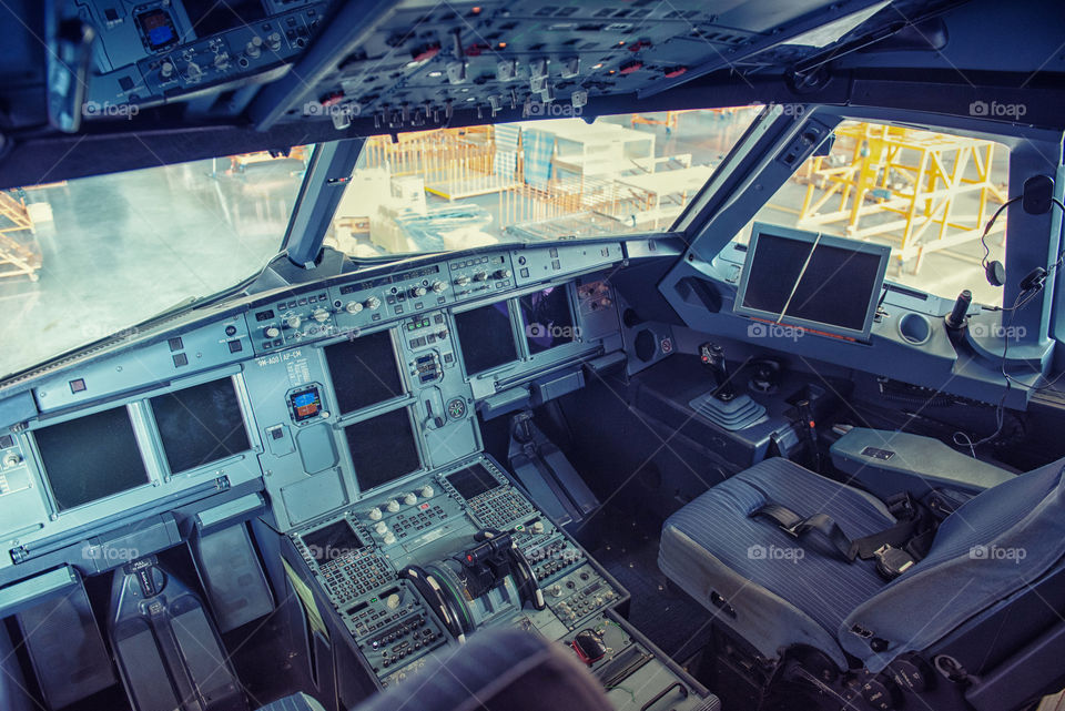 Interior of airplane