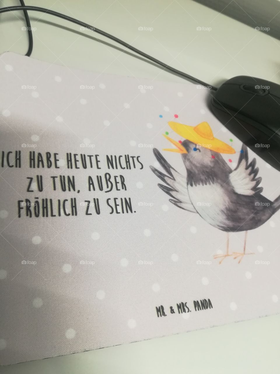 Spruch mouse pad Vogel