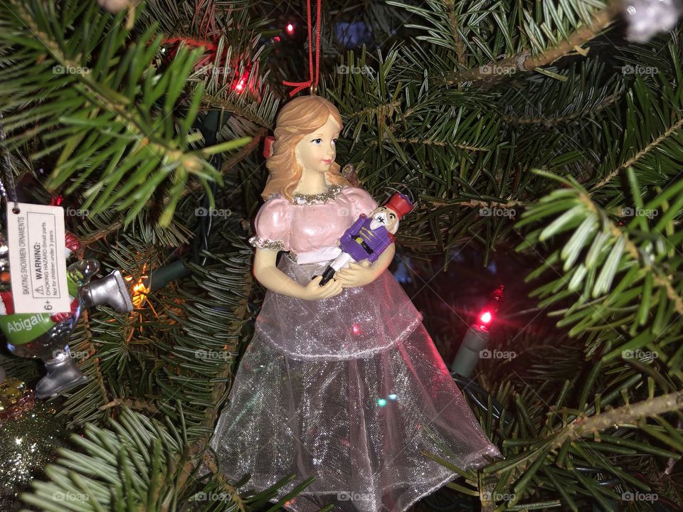 Holiday ornament on a Christmas tree