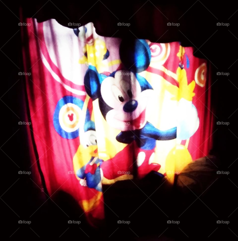 In the dark sleeping room