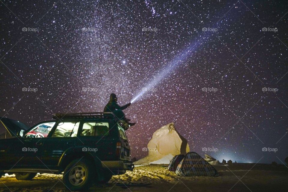 Million stars at White Desert in Egypt 