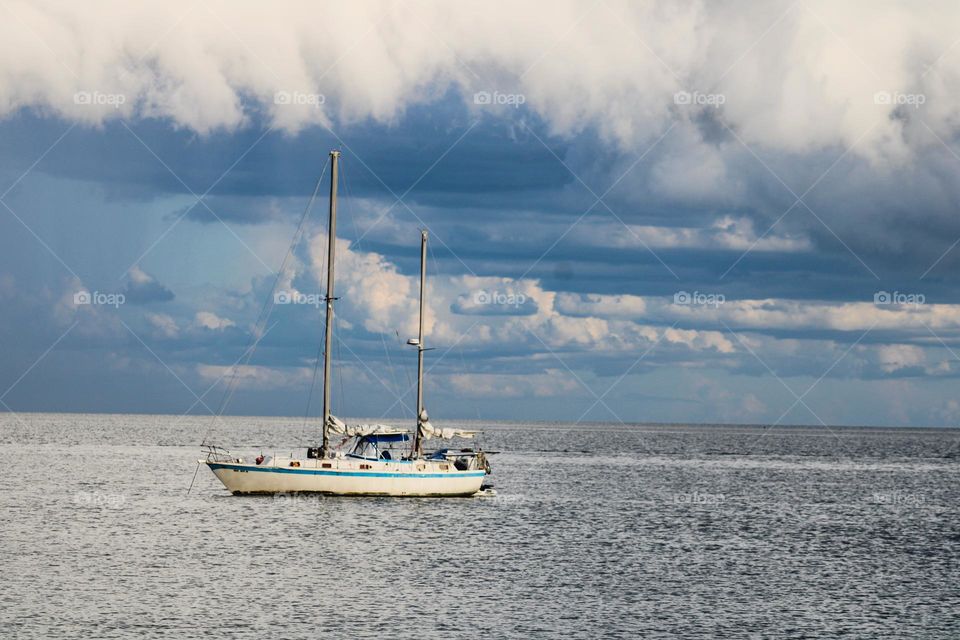 Boat in ocean 