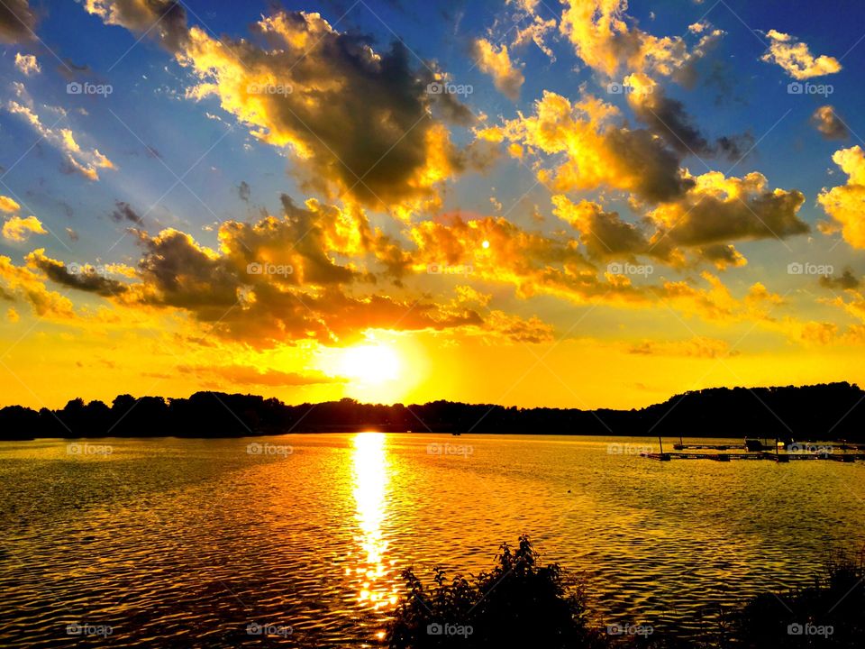 Sunsetting over the lake. 