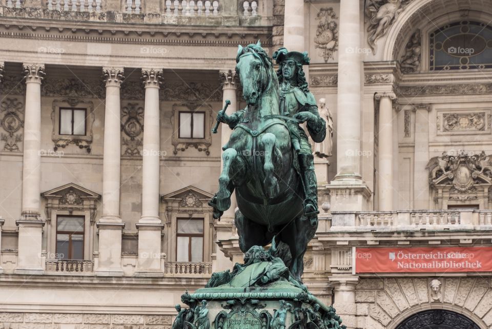 Statue on heldenplatz in vienna, austria