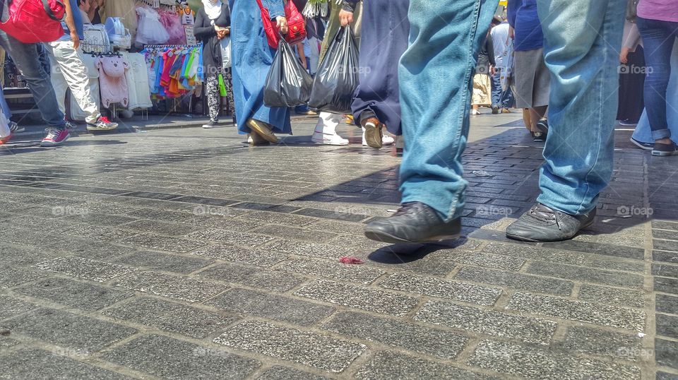 walking in istanbul. many people in istambul streets