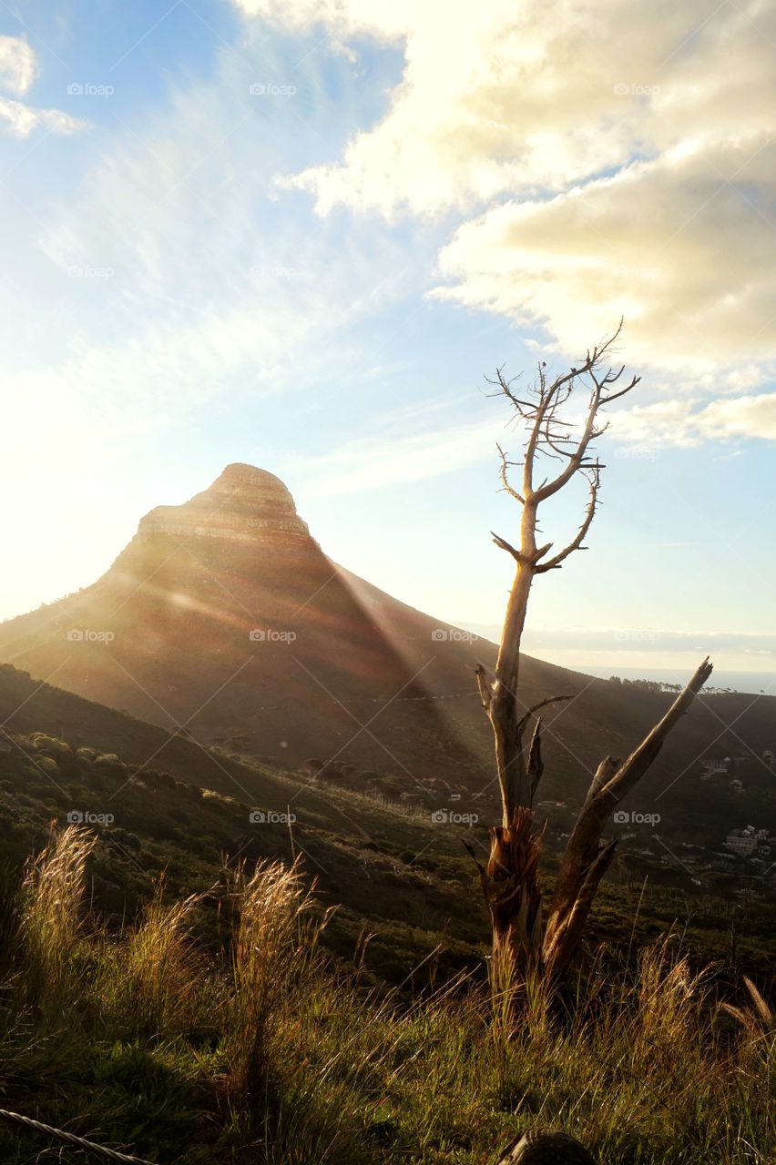 Sunset over lion's head in Cape Town