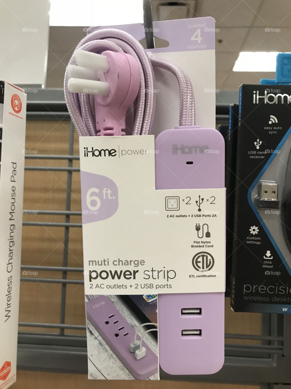 Photo of a purple electronics product as seen on a shopping trip to a nearby mall store