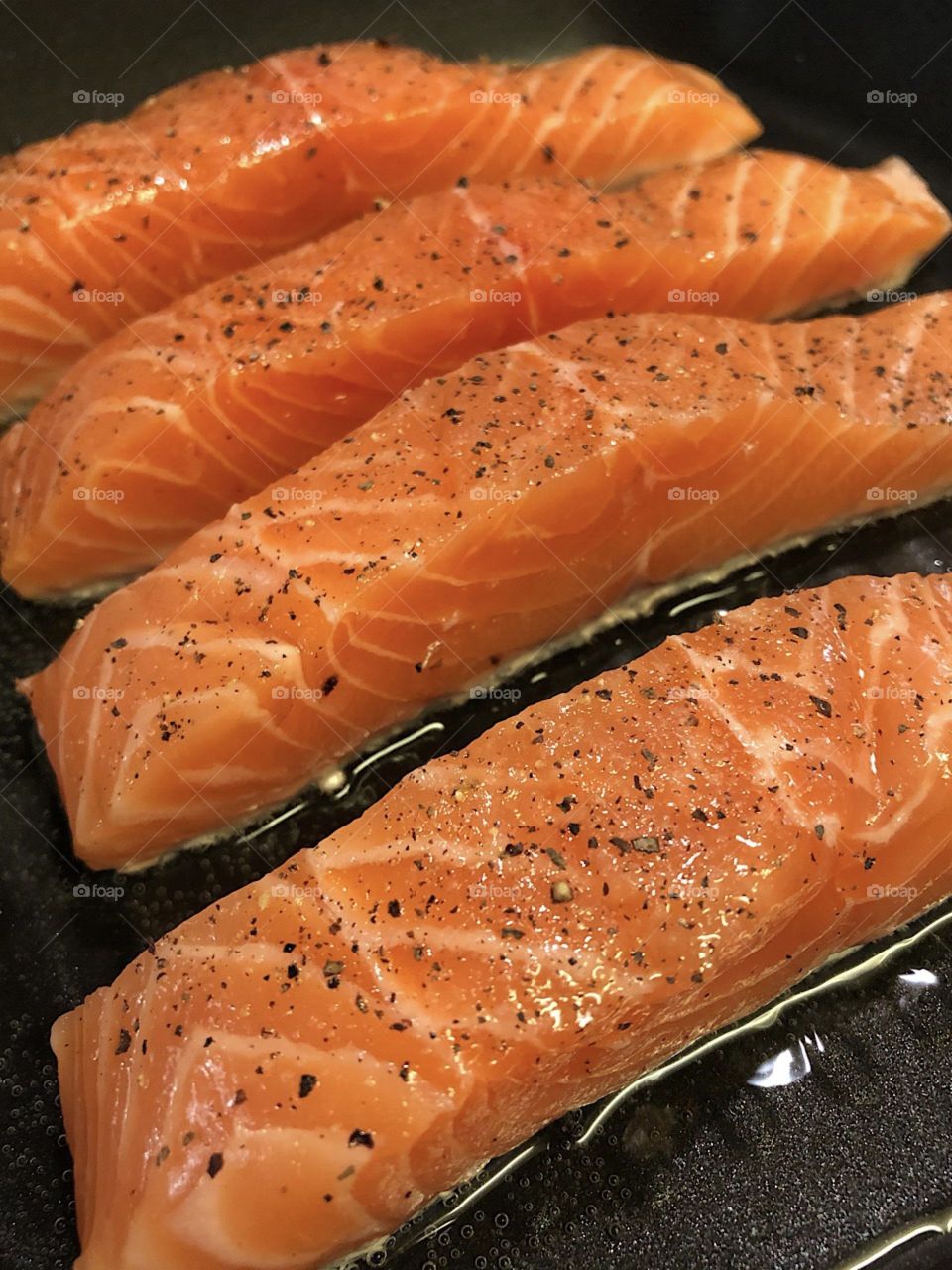 Delicious grilled salmon dinner. 