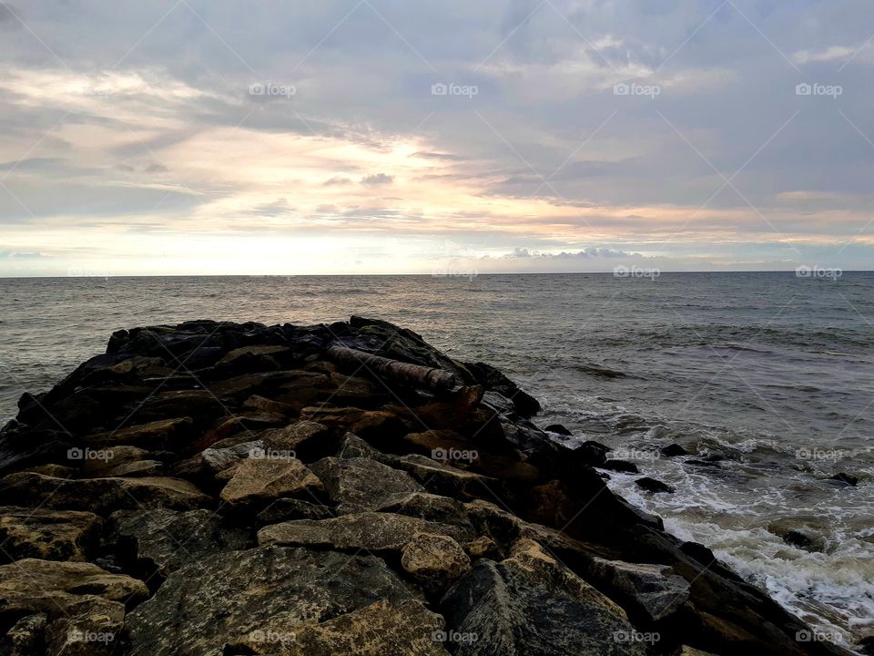 sunset view from horizon at Calido beach Kalutara ,Sri lanka