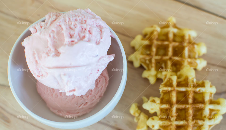 Close-up of strawberry ice cream