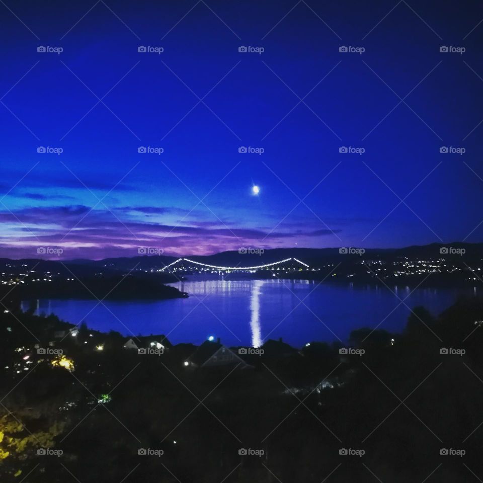 summer night view from Bergen Norway