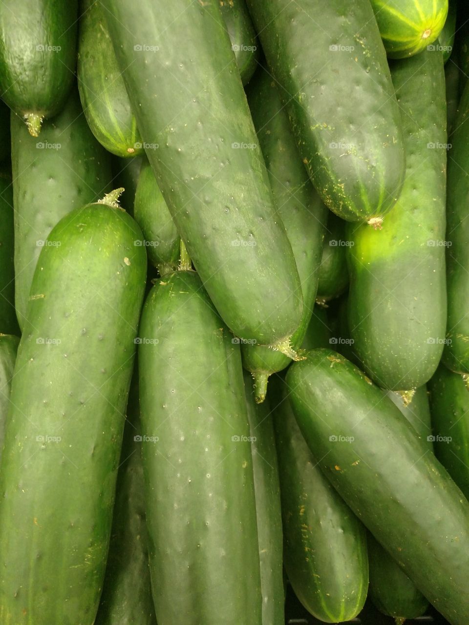 Bright green cucumbers.