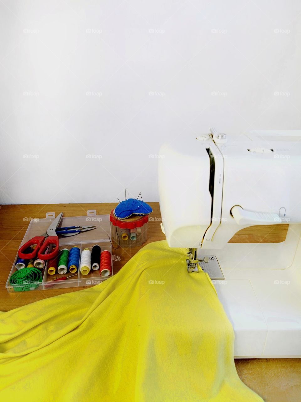 A place for sewing work.