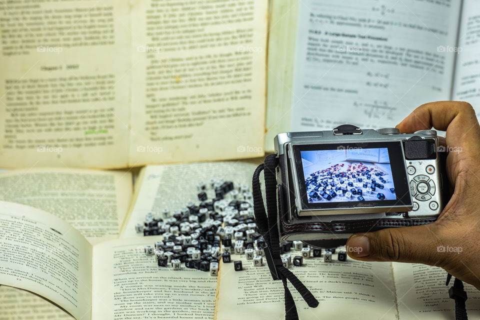 Alpabeth on book background