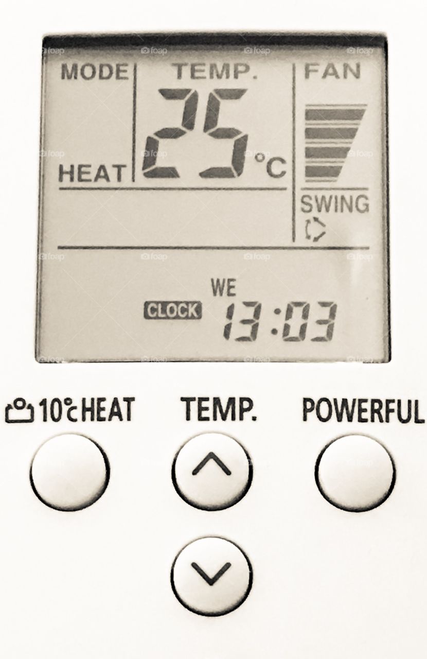 Air conditioner and Heather control panel closeup technology