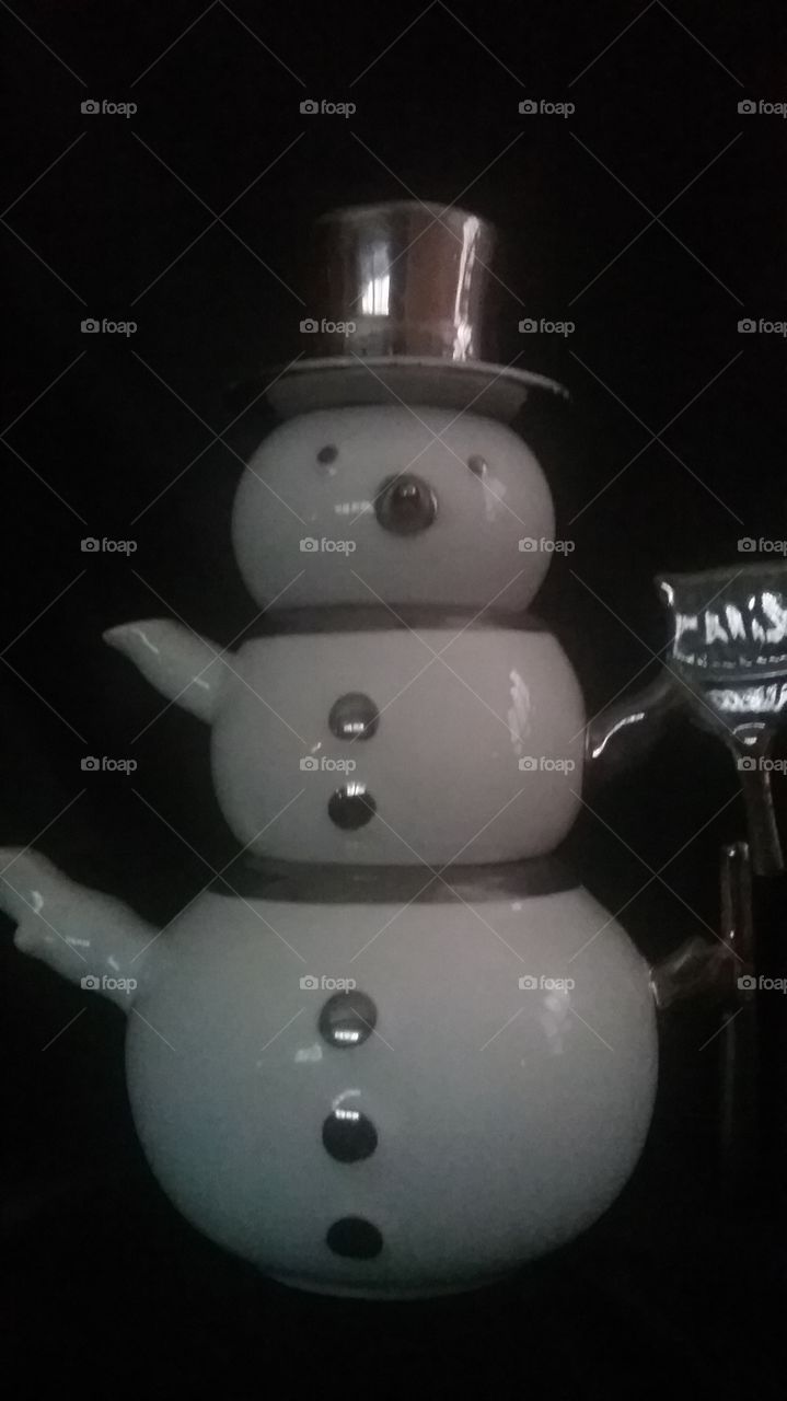 ceramic snowman teapot set