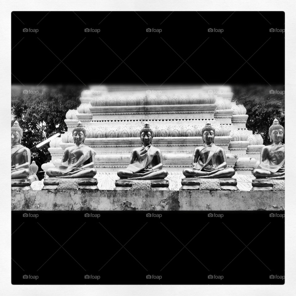 thailand buddha black white buddism by cathrine27