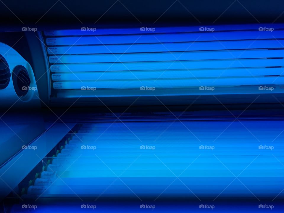 Tanning bed inside